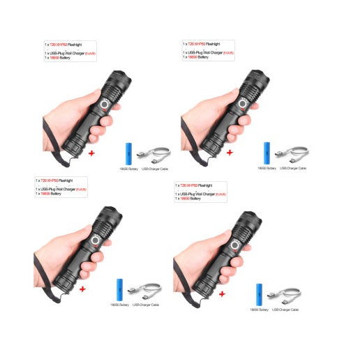 USB Charging Zoom P50 Flashlight