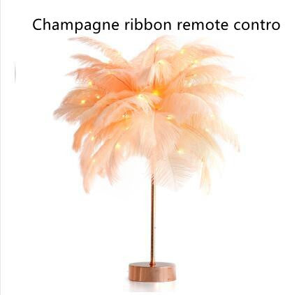 Feather Lamp Nordic Desk Lamp European-Style Bedroom Bedside Feather Table Lamp Night Light Table Lamp Decoration Modern