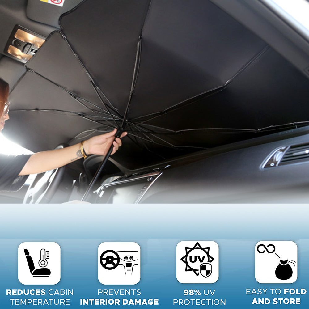 Foldable Car Windshield Sun Shade Umbrella UV Protection Heat Insulation Parasol Auto Front Window Cover Interior Protector Summer Gadgets